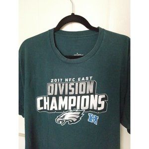 PHILADELPHIA EAGLES T-Shirt NFL 2017 NFC EAST CHAMPIONS Men's XL Green FADED